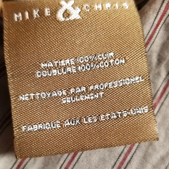 MIKE & CHRIS Genuine Leather Jacket Navy Blue/ (Grayish Blue) Detachable Hood - Picture 12 of 14